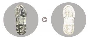 de giay truoc va sau khi qua may lam sach de giay tu dong