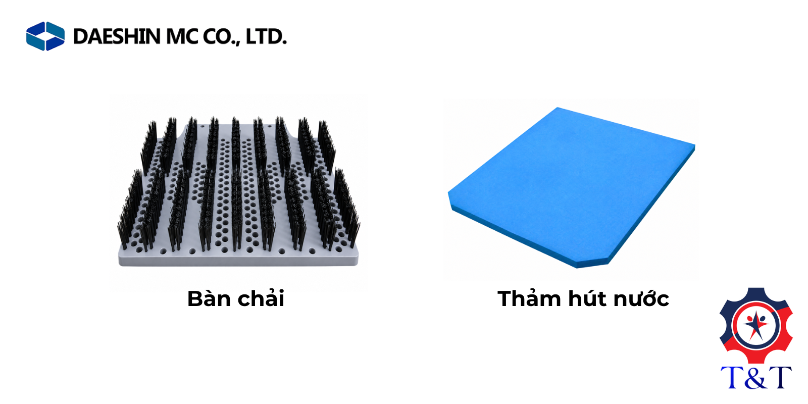 bàn chải và thảm hút nước của máy vệ sinh đế giày daeshin
