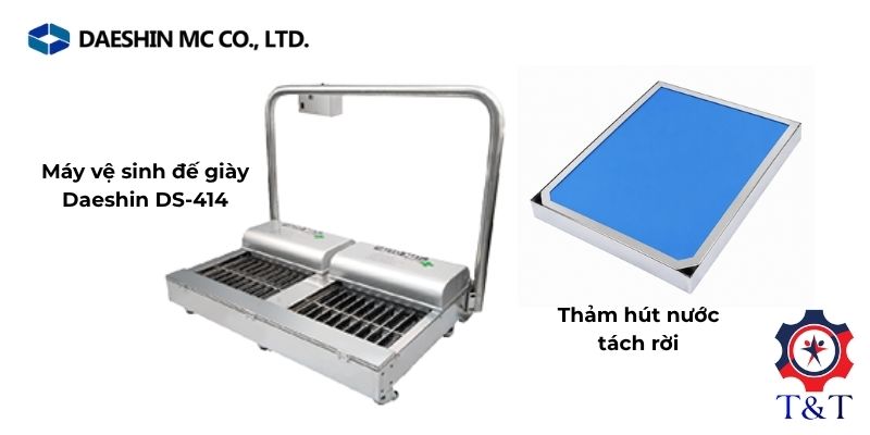 Máy vệ sinh đế giày Daeshin DS-414 có 2 vị trí làm sạch